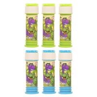 Dinosaurus bellenblaas - 6x - flesje met bal spelletje in dop - 60 ml - uitdeel cadeaus - thumbnail