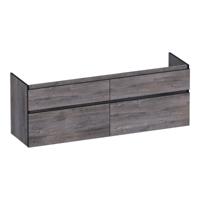 Brauer Delight Edge - Onderkast - 160 cm - met 4 Softclose Lades Greeploos en 2 Sifon Uitsparingen - Driftwood