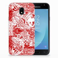 Silicone Back Case Samsung Galaxy J3 2017 Angel Skull Rood