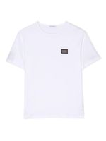 Dolce & Gabbana Kids t-shirt en coton à plaque logo - Blanc