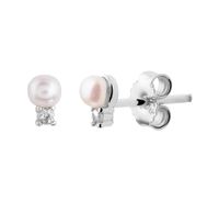 TFT Oorknoppen Parel En Zirkonia Zilver Gerhodineerd Glanzend 4.7 mm x 3 mm