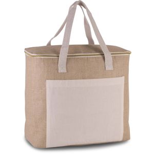 Koelbox/koeltas jute/canvas XL beige 20 liter   -