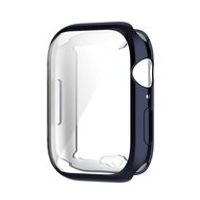 Siliconen case (volledig beschermd) 45mm - Donkerblauw - Geschikt voor Apple watch 45mm