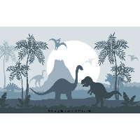 Designed4Kids wandvullend behang kinderkamer dino blauw-420 x 260 cm