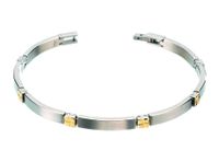 Boccia 0329-04 Armband titanium zilver-en goudkleurig 4 mm 20 cm - thumbnail