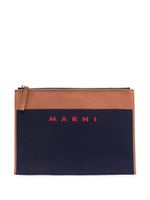 Marni pochette à logo imprimé - Bleu - thumbnail