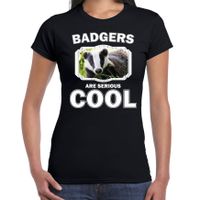 T-shirt badgers are serious cool zwart dames - dassen/ das shirt