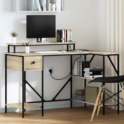 Bureau Sonoma eiken 120 x 79 x 86.5 cm Bewerkt hout