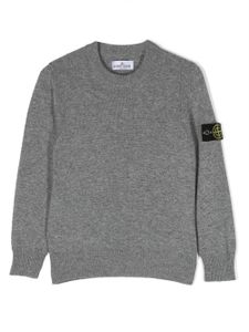 Stone Island Junior pull à patch logo - Gris