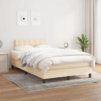 Boxspring met matras stof crèmekleurig 120x200 cm
