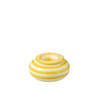 J-Line Ashtray Granada Stripes Ceramic White|Yellow Large