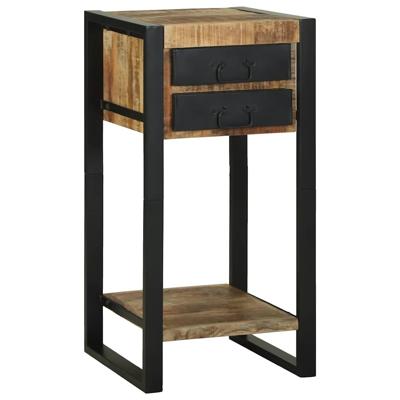 Bijzettafel Bruin 40 x 40 x 80 cm Massief ruw mangohout