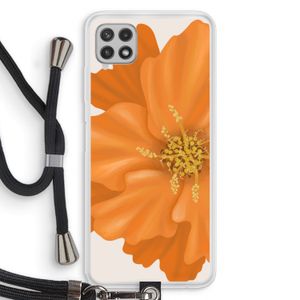 Orange Ellila flower: Samsung Galaxy A22 4G Transparant Hoesje met koord