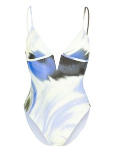 Simkhai maillot de bain Maelle à imprimé abstrait - Bleu