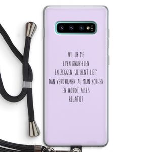 Relatief: Samsung Galaxy S10 Plus Transparant Hoesje met koord