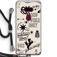 Good vibes: HTC U12+ Transparant Hoesje met koord