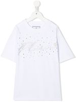 Philipp Plein Junior t-shirt à logo brodé - Blanc - thumbnail