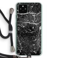 Zwart marmer: Pixel 5a 5G Transparant Hoesje met koord