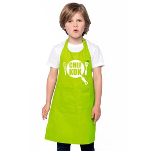 Chef kok keukenschort lime groen kinderen   -