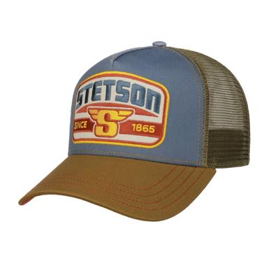 Stetson S Wing Patch Trucker Pet Blauw Bruin