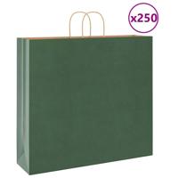 VidaXL Papieren zakken 250 st met hengsels 54x15x49 cm groen