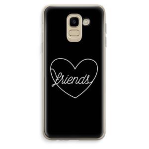 Friends heart black: Samsung Galaxy J6 (2018) Transparant Hoesje