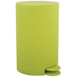 Prullenbak/pedaalemmer - kunststof - appelgroen - 3 liter - 15 x 27 cm - Badkamer/toilet