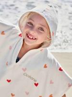 Personaliseerbare badponcho voor kinderen COEURS, met gerecycled katoen wit, bedrukt