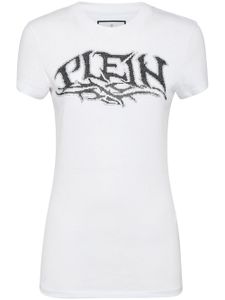 Philipp Plein t-shirt en coton à logo strassé - Blanc