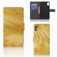 Apple iPhone Xs Max Book Style Case Licht Hout - thumbnail