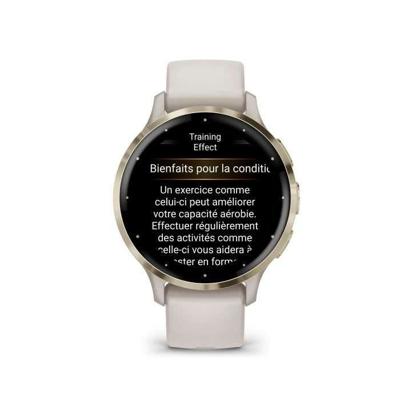 GARMIN Venu 3S GPS Smartwatch, 30,4 mm (1,2), zacht goudkleurig staal, ivoren kast en ivoren siliconen band