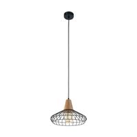 EGLO hanglamp Norham - zwart/hout - Ø35 cm - Leen Bakker