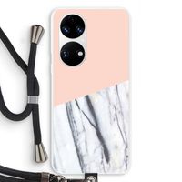 A touch of peach: Huawei P50 Transparant Hoesje met koord