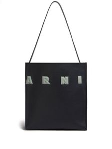 Marni sac porté épaule à logo appliqué - Noir