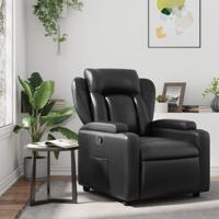 Fauteuil verstelbaar kunstleer zwart