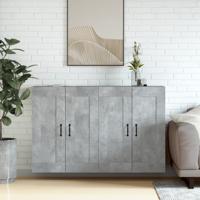 Hangkasten 2 st bewerkt hout betongrijs