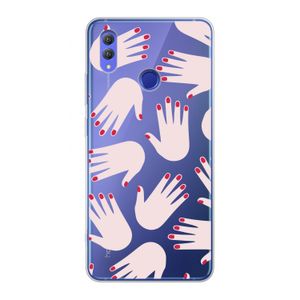 Hands pink: Honor Note 10 Transparant Hoesje