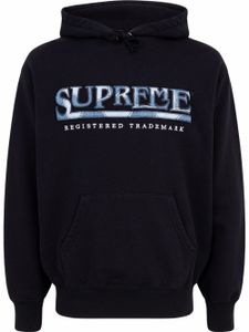 Supreme hoodie en jean à logo - Noir