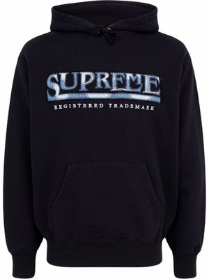 Supreme hoodie en jean à logo - Noir