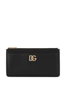 Dolce & Gabbana portefeuille en cuir à plaque logo - Noir