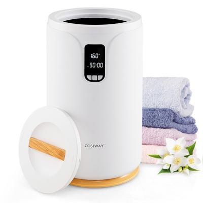 20L Handdoekwarmer met LED-Licht Draagbare Verwarmde Handdoekemmer voor 2 Extra Grote Handdoeken 0,5-24u Timer Wit