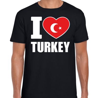 I love Turkey t-shirt Turkije zwart voor heren I love Turkey t-shirt Turkije zwart voor heren