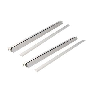 Tochtstrip - 2x - tochtwering - zilver - aluminium - 91 x 5,6 cm - deur tochtstopper