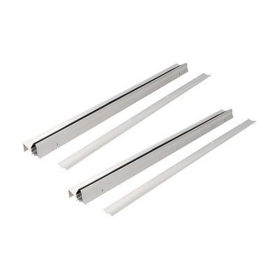 Tochtstrip - 2x - tochtwering - zilver - aluminium - 91 x 5,6 cm - deur tochtstopper Tochtstrip - 2x - tochtwering - zilver - aluminium - 91 x 5,6 cm - deur tochtstopper