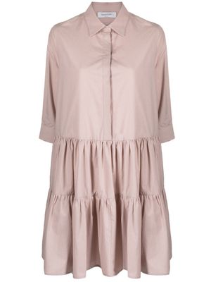Fabiana Filippi robe-chemise en coton à volants superposés - Rose