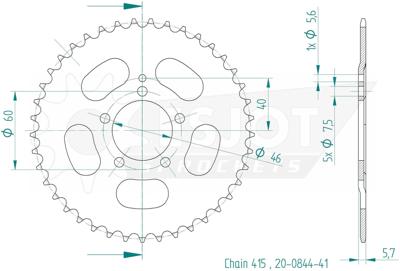 ESJOT achtertandwiel "0844"