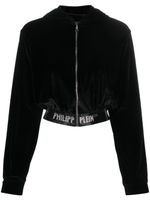 Philipp Plein cardigan à logo strassé - Noir