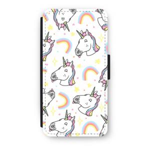 Rainbow Unicorn: iPhone 7 Plus Flip Hoesje