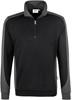 Hakro 476 Zip sweatshirt Contrast MIKRALINAR® - Black/Anthracite - 2XL