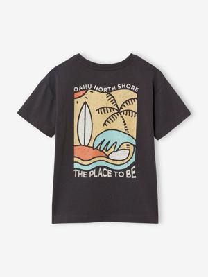 Jongensshirt met motief op de voor- en achterkant antraciet